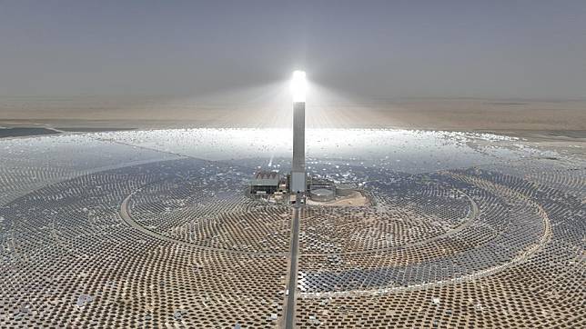 An aerial drone photo taken on Sept. 2, 2024 shows the 4th phase project of the Chinese-built Mohammed bin Rashid Al Maktoum Solar Park in Dubai, the United Arab Emirates. (Xinhua)