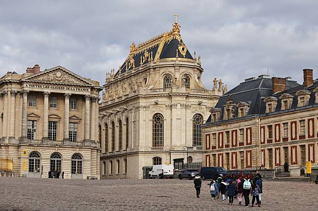 This photo taken on March 11, 2024 shows the Palace of Versailles in Paris, France. To celebrate the 60th anniversary of the establishment of diplomatic relations between France and China, the Palace of Versailles of France and the Palace Museum of China will jointly hold an exhibition from April to June at the Palace Museum in Beijing, which will display the history of exchanges between the two countries.(Xinhua/Gao Jing)