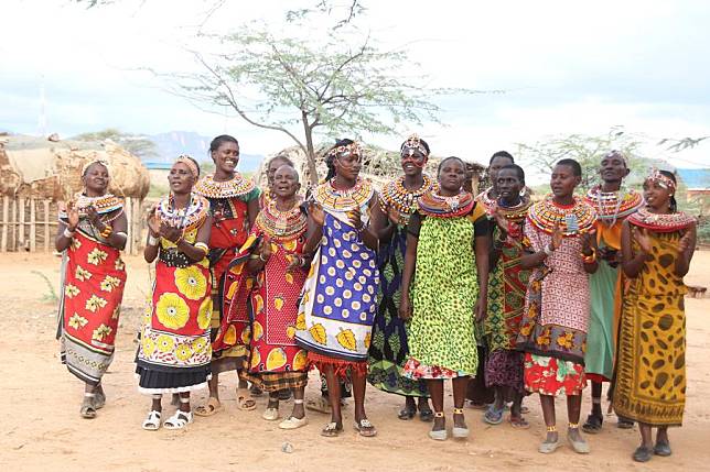 Samburu women sing in Samburu County, Kenya, Aug. 15, 2024. (Photo by Chrispinus Omar/Xinhua)