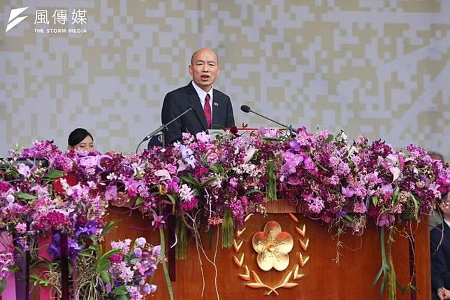 立法院長韓國瑜10日上午發表國慶演說。（顏麟宇攝）