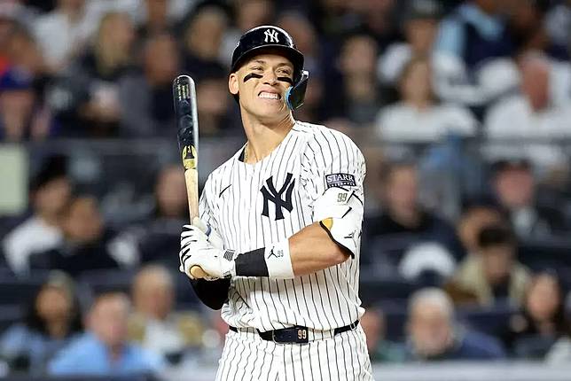 本季例行賽打出MVP級身手的賈吉（Aaron Judge），季後賽三振率高達33.4%，是歷史第二高。法新社