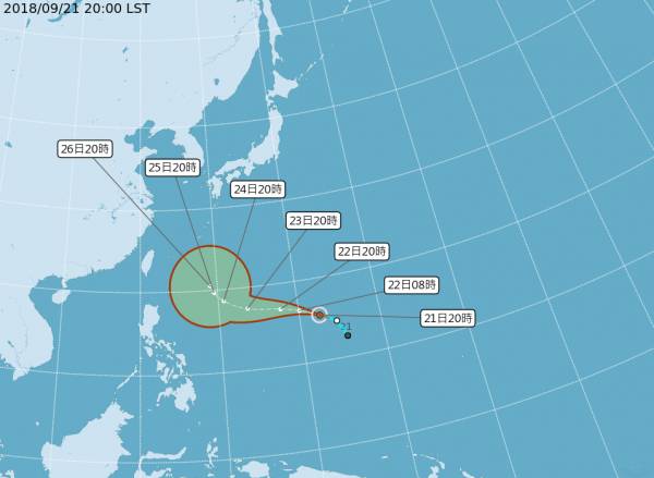 第24號颱風「潭美」生成，暫時不會對台灣天氣造成直接影響。(圖擷取自中央氣象局)
