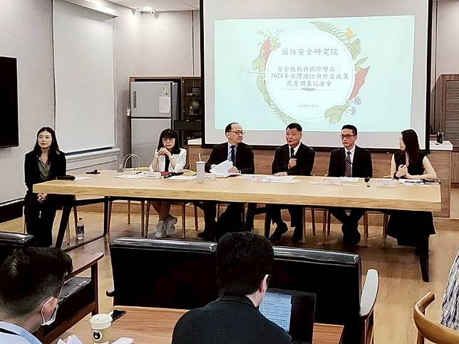 國防安全研究院9日公布最新民調，超過六成受訪者認為中國的領土野心是嚴重威脅，約六成七受訪者願在中國武力犯台時為台灣而戰。(王照坤 攝)