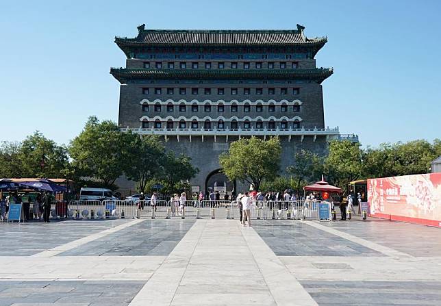 This photo taken on July 17, 2024 shows a view of the Zhengyangmen Archery Tower in Beijing, capital of China. (Xinhua/Zhang Chenlin)