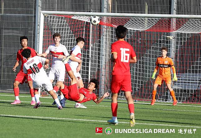 Photo taken during a training match between China's U16 and Stuttgart U15 teams. (Photo courtesy of Bundesliga Dream)