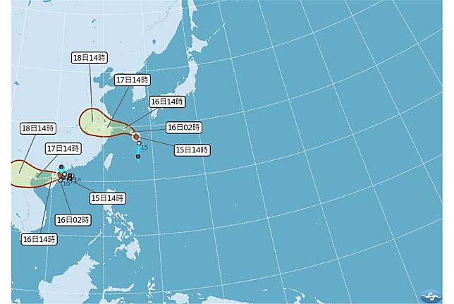 第18號颱風棕櫚生成對臺灣沒有直接影響。（取自氣象局網站）