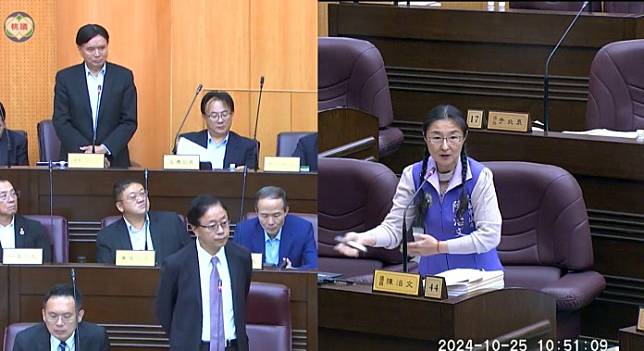 桃園市議員陳治文針對大溪區交通議題質詢。(圖/黨團提供)