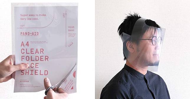 防疫面罩DIY自己做！只要一張A4透明資料夾，日本設計師教你30秒做出「拋棄式防疫面罩」
