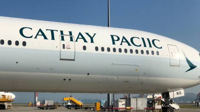 國泰飛機機身上印錯字，由「CATHAY PACIFIC」，印錯成「CATHAY PACIIC」。（香港航空討論區 (HKADB)fb圖片）(互聯網)