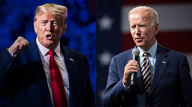 左圖為美國總統川普（Donald Trump），右為民主黨候選人拜登（Joe Biden）。（圖片來源／左截自川普臉書粉專、右為 Gage Skidmore, CC Licensed）
