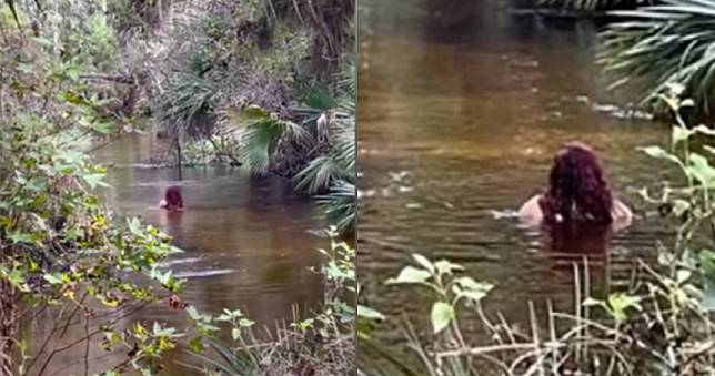 美國女子森林內神秘失蹤　遊客影片證實：她在鱷魚河內玩水