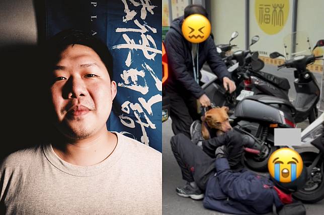 法律白話文營運長徐書磊（左）今天在臉書發文，由於父親飼養的比特犬咬傷騎士，代父向傷者及社會致歉。（取自徐書磊臉書、翻攝畫面）