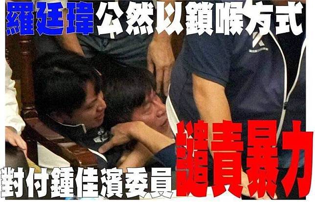 民進黨中市議員陳雅惠在臉書批，國民黨中市立委羅廷瑋在立院施暴。(翻攝陳雅惠臉書)