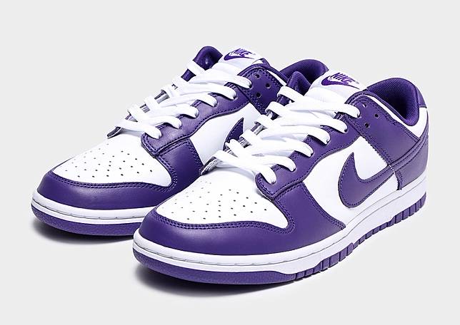Nike Dunk Low “Court Purple”。圖片來源：<a href=