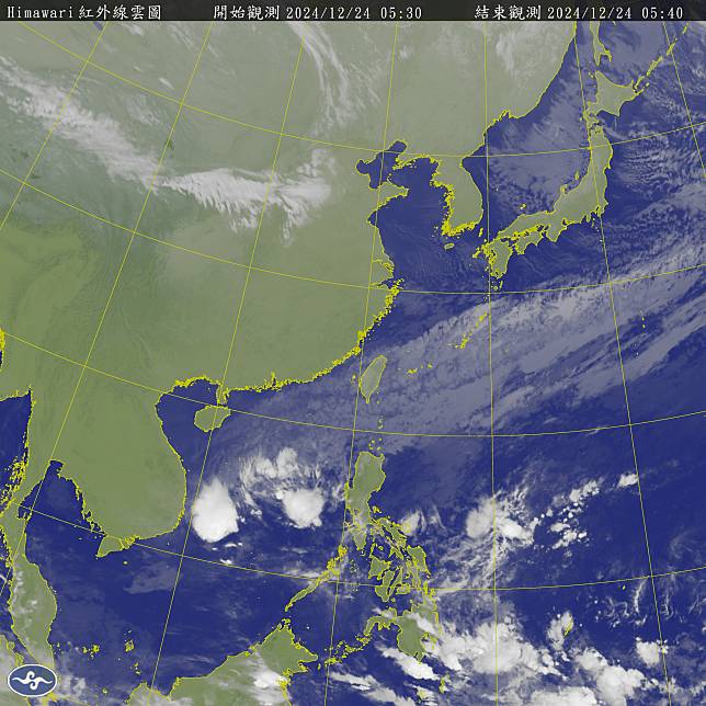 下半天之後水氣逐漸減少，越晚降雨機率越低；大陸冷氣團減弱，各地氣溫稍回升。（圖：氣象署網站）