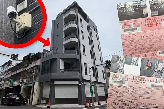 民眾疑不滿之前新建房屋被檢舉違建、施工環境未清潔，完工後在住家外牆裝設10餘支監視器設備，頻繁取締鄰里交通違停。民眾提供