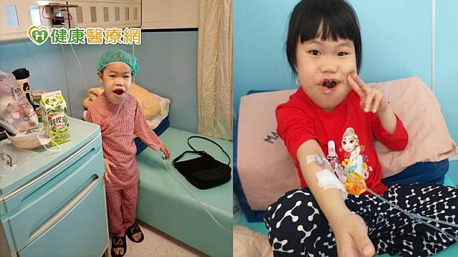 9歲的徐喬歆因患有多囊性淋巴囊腫合併血管瘤，致臉下半部、及舌頭異常腫大，出生時就緊急插管，幾乎每2周就有1個手術。（陽光基金會提供）