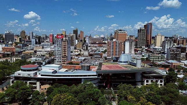 巴拉圭首都亞松森的國會大廈，工程費用由台灣政府出資，圖為2026年3月3日所攝。路透社