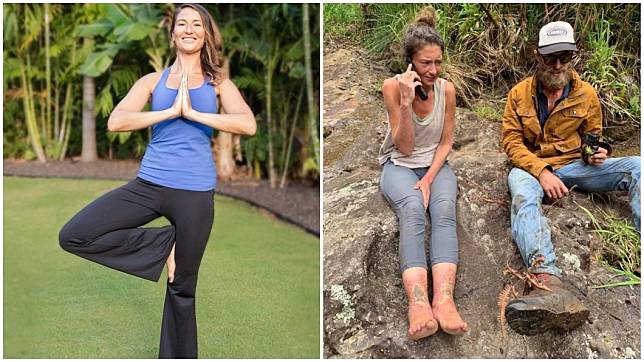 美國一名瑜珈女老師日前到夏威夷一處森林保護區，不料卻成為一場驚魂記。(圖／翻攝自臉書粉絲團)