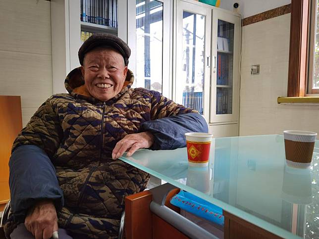 Zhang Yuyu is pictured at a nursing home in Linhaiqiao Village in Qidong City, east China's Jiangsu Province, Jan. 16, 2024. (Xinhua/Zhu Xudong)