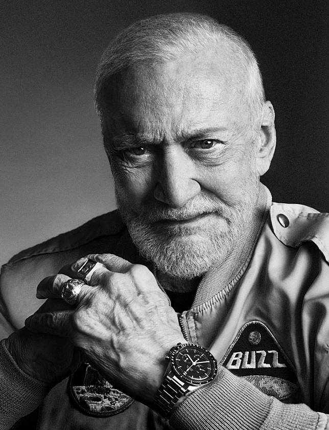 Buzz Aldrin wearing the Omega Speedmaster “Moonwatch” (Photo: courtesy of Omega)