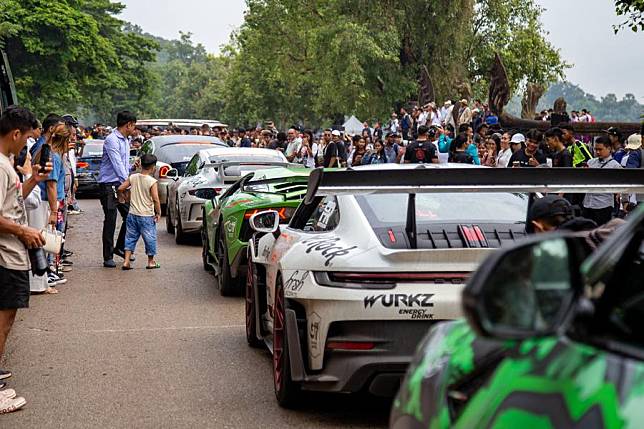 Luxury cars are displayed at the complex of the Angkor Archaeological Park in northwest Cambodia on Sept. 17, 2024. (Photo by Sao Khuth/Xinhua)