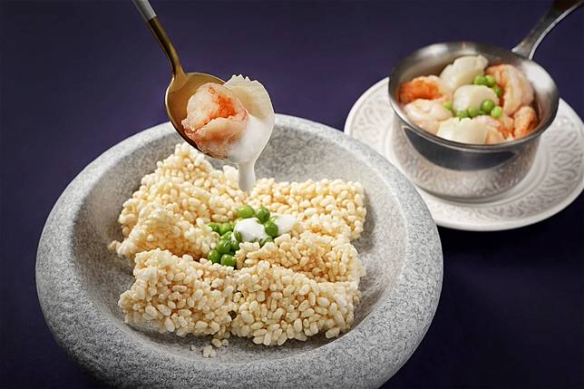 「THE上海」春季新菜白霜輕覆帶子蝦拷貝（圖/ THE上海）