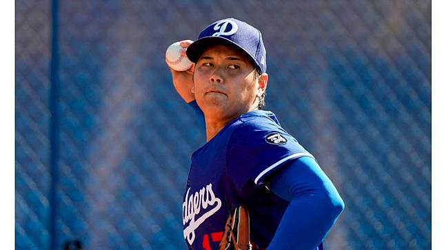 大谷第2度進牛棚練投21球。美聯社