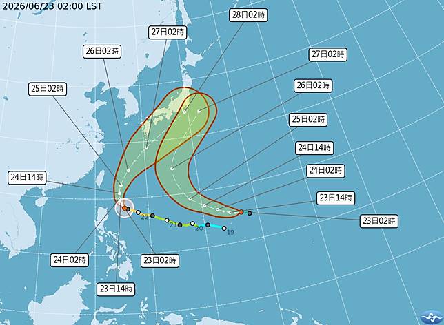 強颱米克拉大迴轉，無花果颱風將生成。（圖：氣象署網站）