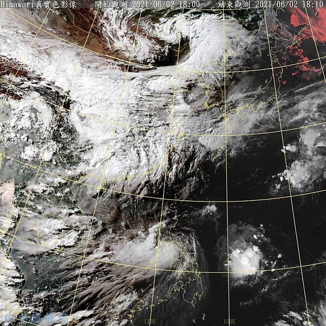 中央氣象局指出，彩雲颱風目前位於菲律賓呂宋島南方，持續朝西北方前進。(圖取自中央氣象局)