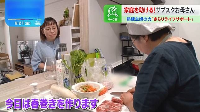 惠小姐（左）聘用了「包月媽媽」上門煮飯打掃