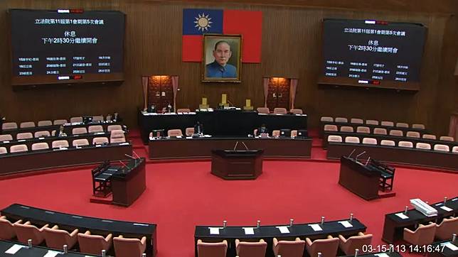 根據立法院轉播系統畫面，陳亭妃在14點10分左右，已顯示改為書面質詢。（圖／翻攝立法院ivod系統）