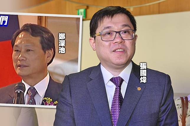 張國煒（右）今突辭立榮董事長，鄭深池（左）也辭長榮國際董座。（資料照片／張哲偉攝、擷取自中視YouTube）
