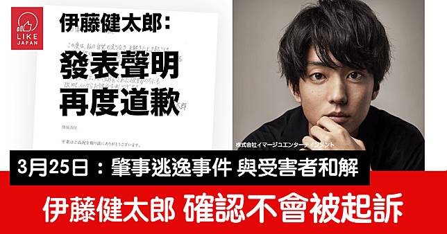 伊藤健太郎肇事逃逸事件：東京地檢確認不會起訴