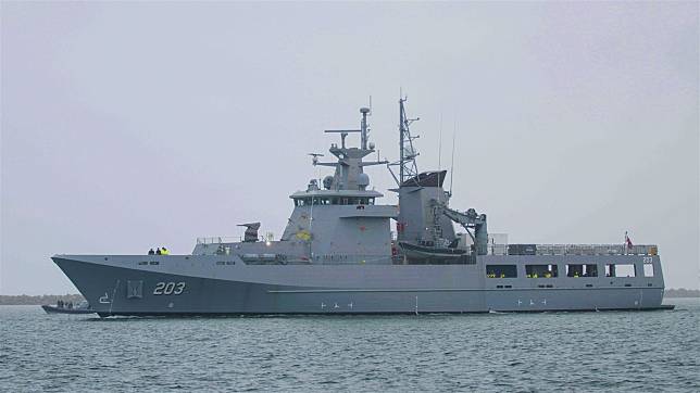  澳洲海軍近海巡邏艦「阿拉弗拉號」，預計今年成軍服役。 （取自澳洲國防部網站）