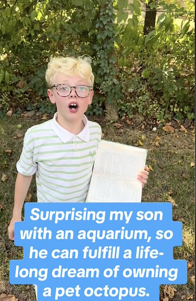 醫生爸爸知道兒子非常喜歡章魚，於是決定送他寵物章魚做生日禮物。