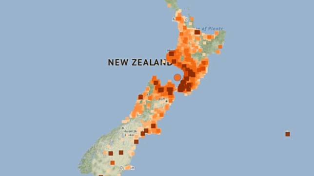紐西蘭今（15）日當地晚間7時38分發生芮氏規模6.1地震，震央位於北島帕拉帕拉烏姆鎮 (Paraparaumu) 西北50公里處，震源深度為48公里。（圖／翻攝自《紐西蘭先驅報》）