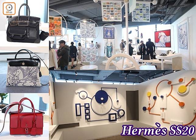 Hermès SS20配飾發布會設計成簡約實驗風格的工場一樣。 （盧展程攝）