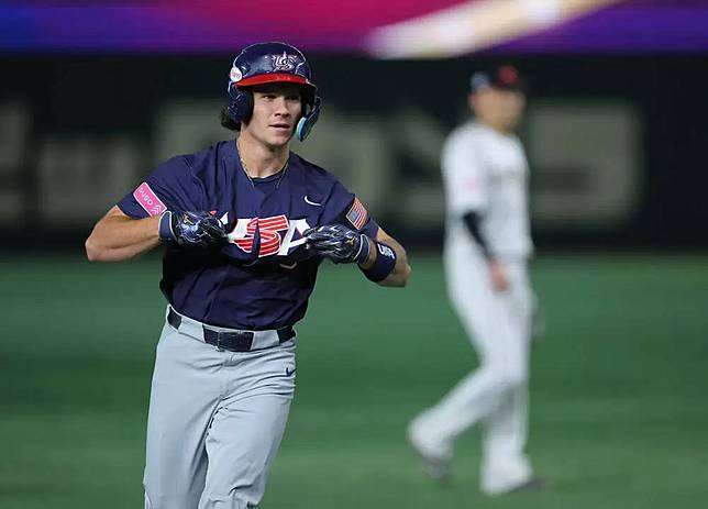 奧克蘭運動家大物新秀托馬斯（Colby Thomas）在面對日本隊、中華隊之戰連兩天炸裂。法新社