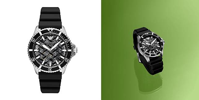 Emporio Armani 黑色矽膠錶帶自動腕錶 $4,000