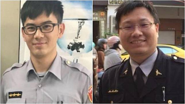 台南員警凃明誠（右）和曹瑞傑（左）遇害殉職。（圖／翻攝自台南市警二分局臉書）