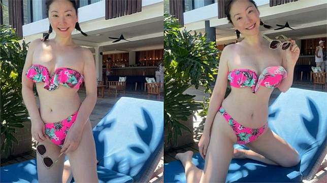 王俐人出國曬「比基尼辣照」！泳池畔大秀「長腿纖腰」美出新高度