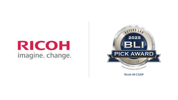 The Ricoh IM C320F A4 colour multifunction printer wins the prestigious 2025 BLI Pick Award from Keypoint Intelligence for its intuitive Smart Operation Panel, vibrant print quality, seamless mobile integration, and sustainable design—empowering businesses to optimise productivity and streamline workflows.