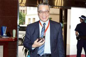 徐國勇上午受邀出席黨團大會時重申，黨團自主的重要性。（圖／記者朱永強攝，2025.09.19）