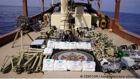 美國繳獲的輸送給也門胡塞武裝的武器