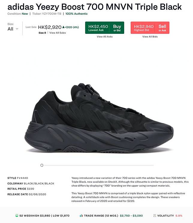 YEEZY BOOST 700 MNVN Triple Black