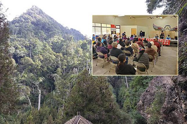 針對新竹縣尖石鄉北得拉曼巨木步道，近來因遊客湧入帶來壅塞車潮和環境維護問題，尖石鄉新樂村上水田部落今天(4日)召開部落會議討論。(新竹林管處提供、資料照；本報合成)