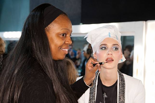 Pat McGrath backstage at the Issa fall-winter 2009 show