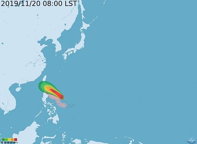 27號颱風鳳凰今天上午8點生成，有機會影響台灣。(氣象局提供)