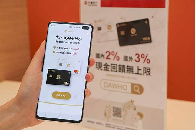 永豐「大戶DAWHO」數位帳戶存款在一百萬以內的，活儲利率皆是 1.1%，信用卡現金回饋最高 8 %。(圖/永豐銀行提供)